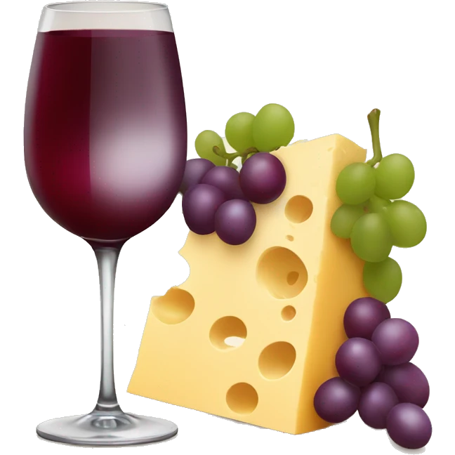Wine with cheese and grapes  emoji