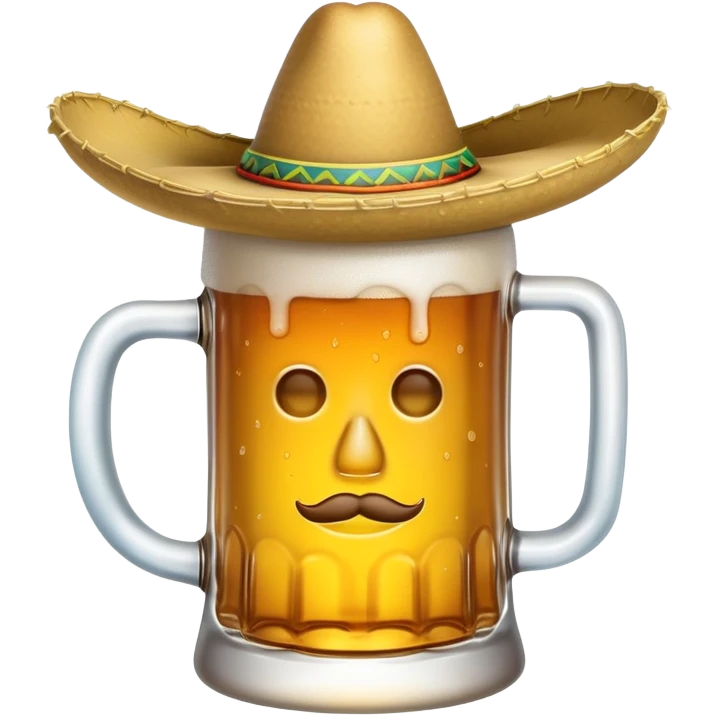 Beer mug with sombrero emoji