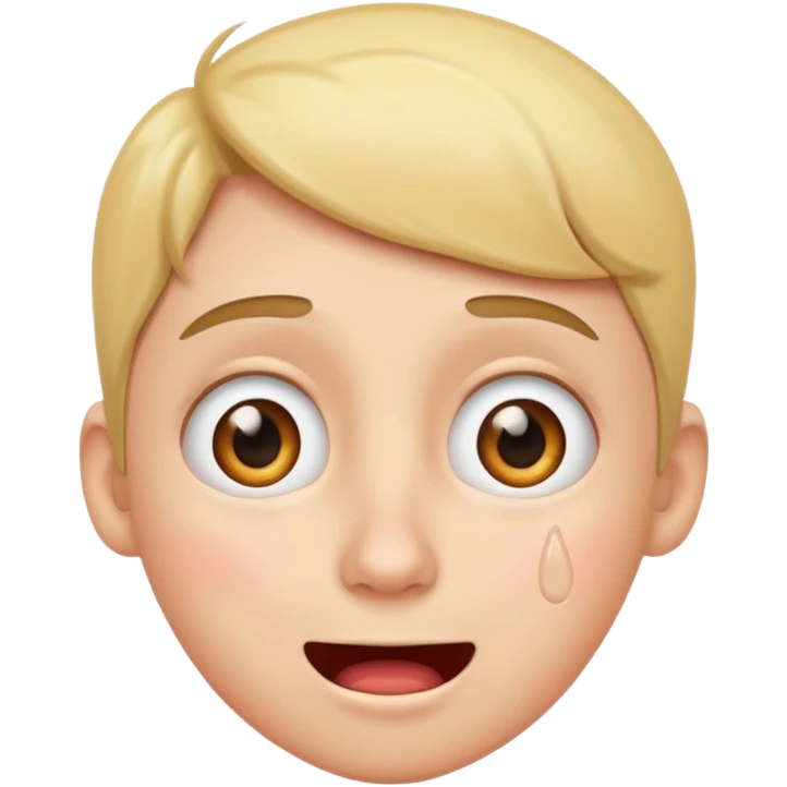 Shocked smile with tear emoji