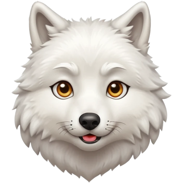 White wolf blowing kiss emoji