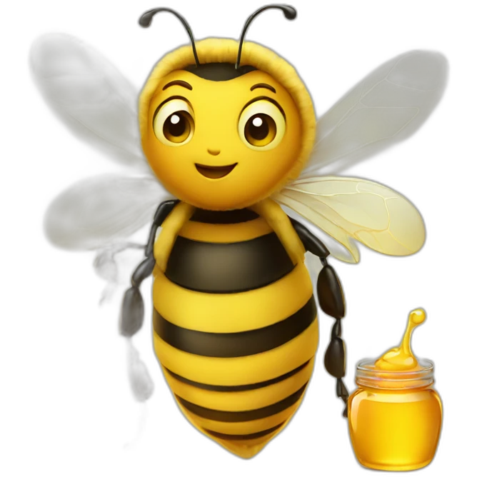 Bee with a honey emoji