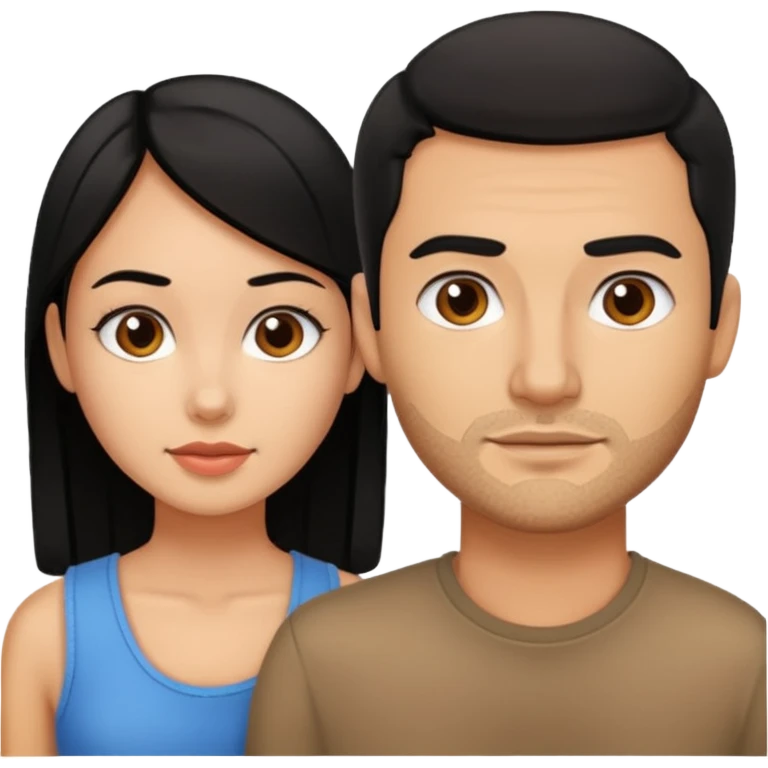 Tan guy eating black haired girl pussy emoji