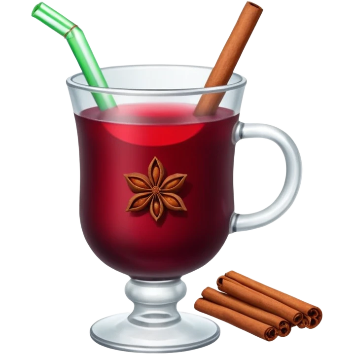 mulled wine in glass cup without straw emoji