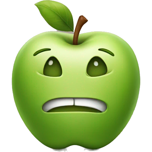 Apple with face emoji