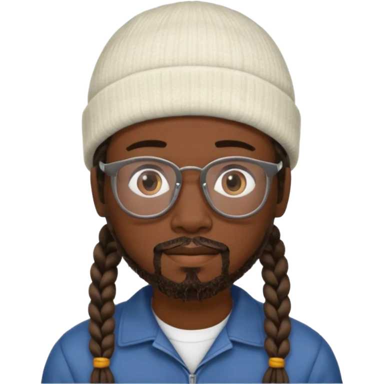 man with braids glasses beanie and goatee emoji