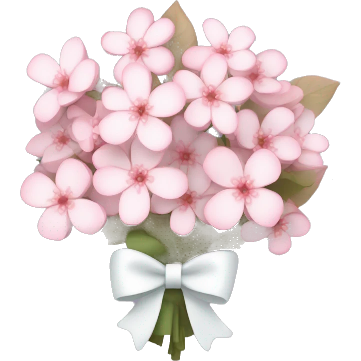 Pastel pink cherry blossom bouquet wrapped with a cute white bow  emoji