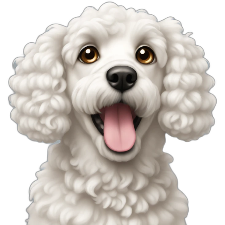 caniche white curly ears emoji