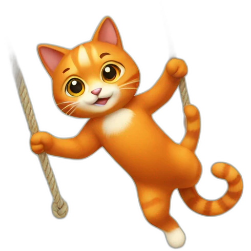 a red cat swinging emoji