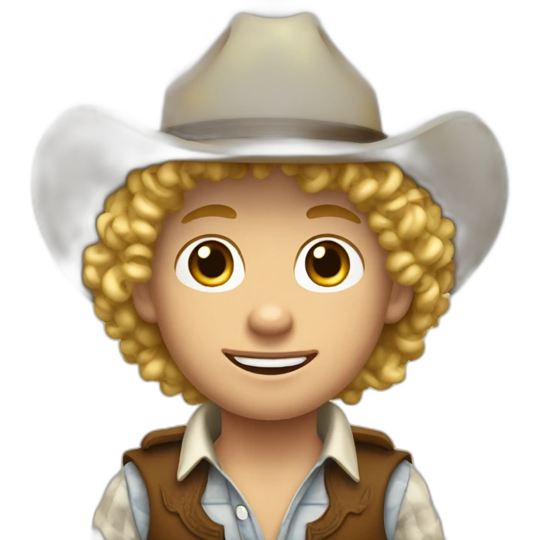 Cow-boy curly blond boy emoji