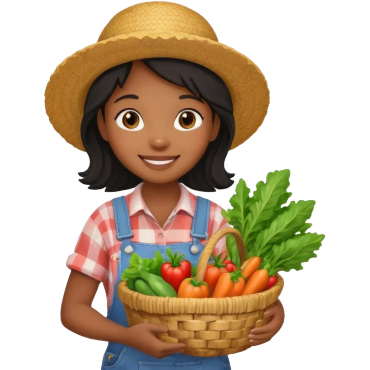 make a cute black girl farmer  emoji