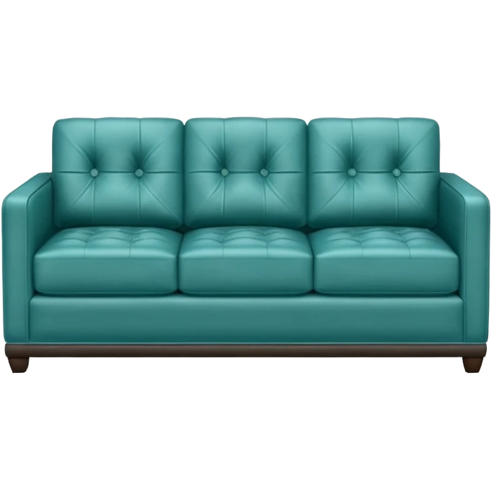Square smooth teal three-seater sofa  emoji