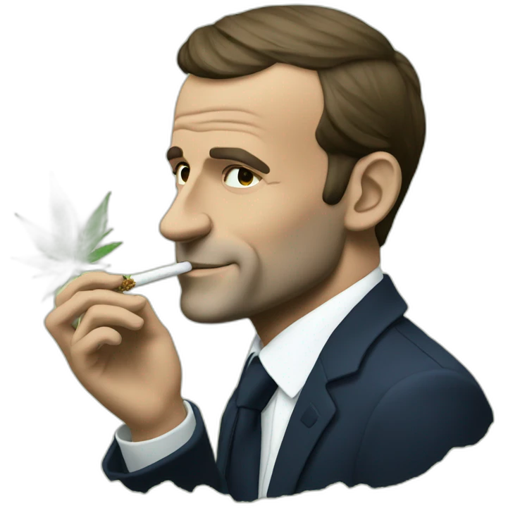 Macron smokes weed emoji