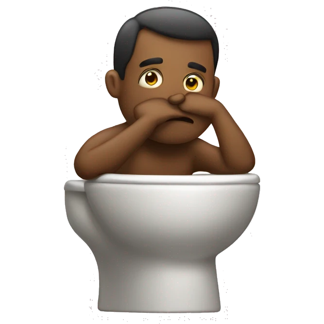 thinking while pooping emoji