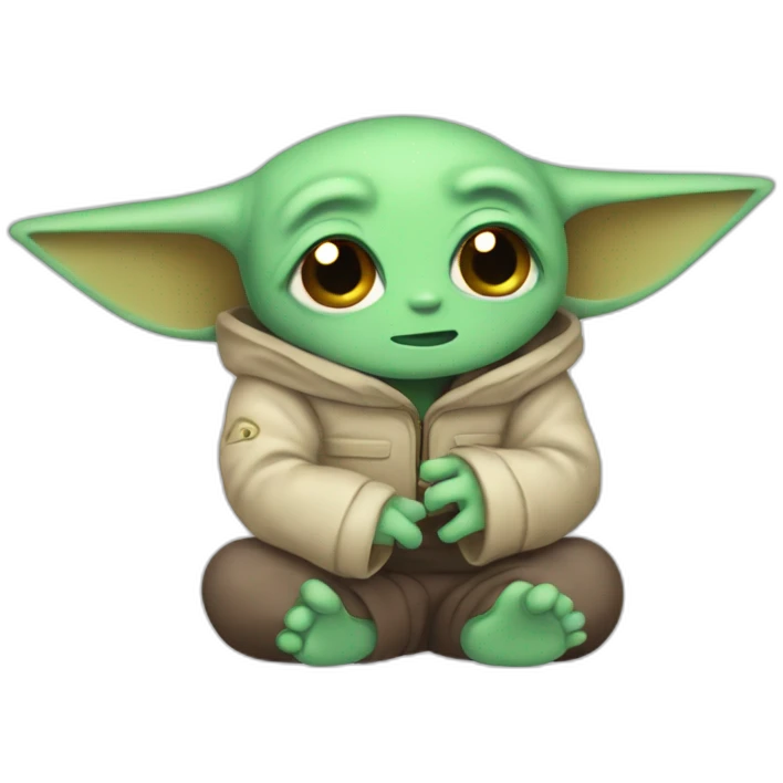 alien sitting and looking emoji