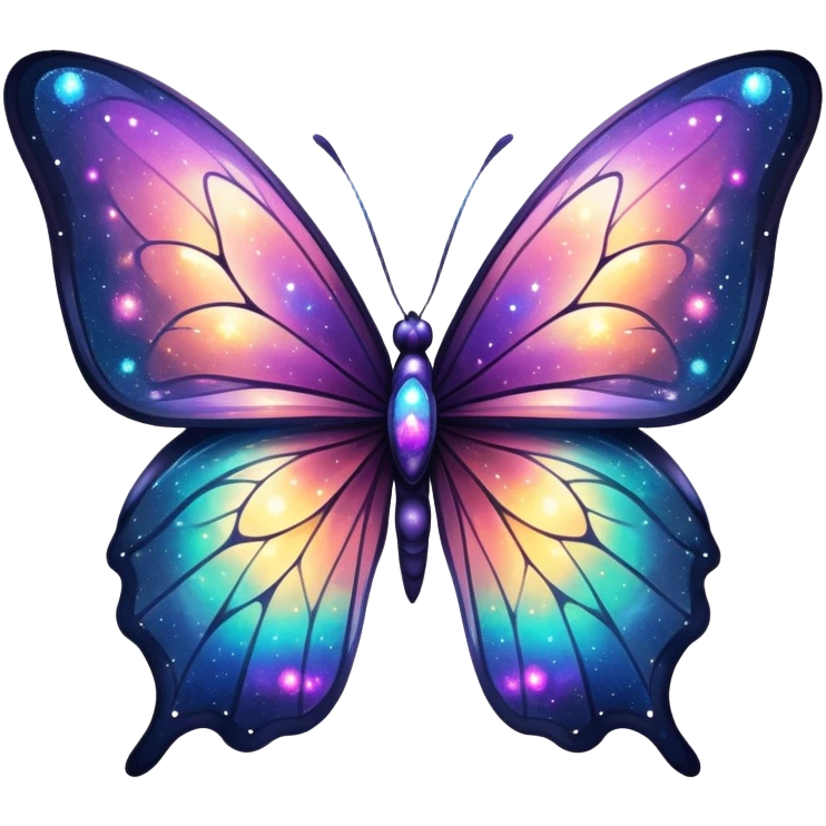 Shiny Glossy Glittery Sparkly Nebula Galaxy  Butterfly emoji