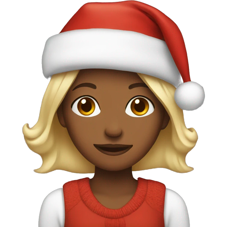 Girl wearing Christmas hat  emoji
