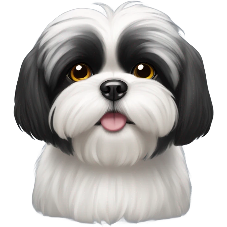 Black and white shih tzu emoji