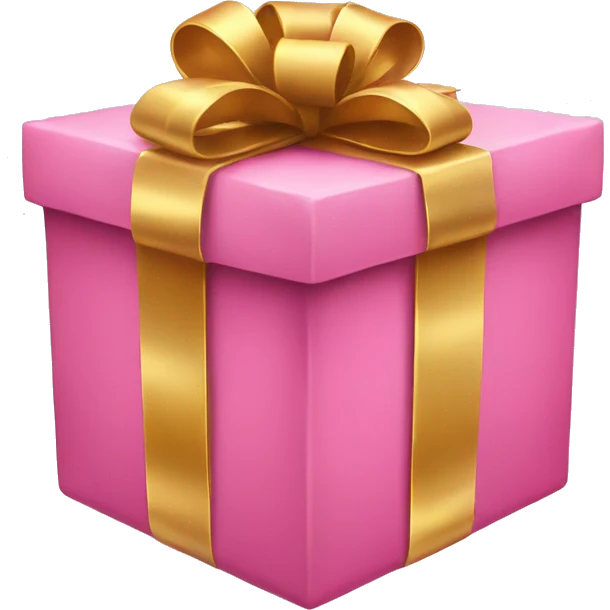 Pink present with gold bow  emoji
