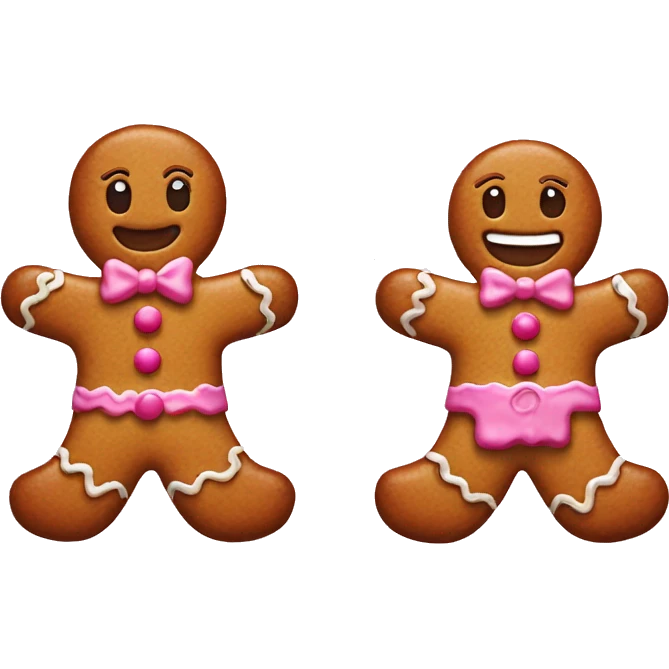 Gingerbread man pink emoji