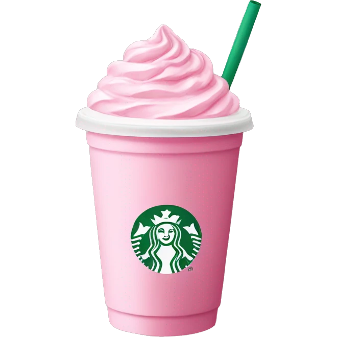 Preppy pink Starbucks drink  emoji
