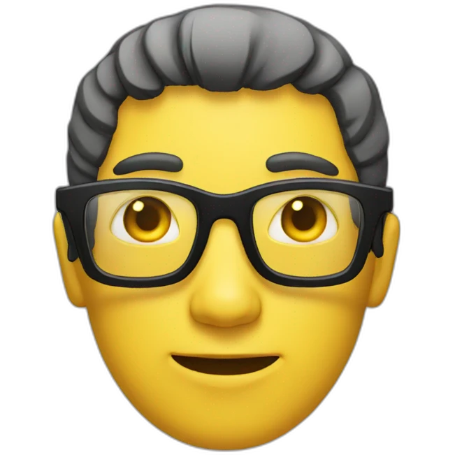 Man with yellow tinted glasses and black hair  emoji