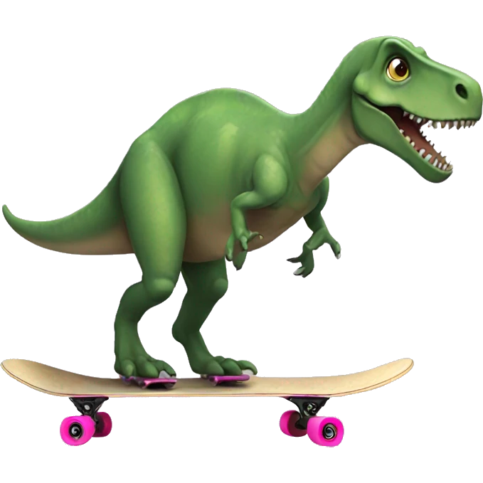 Dinosaur skate boarding  emoji