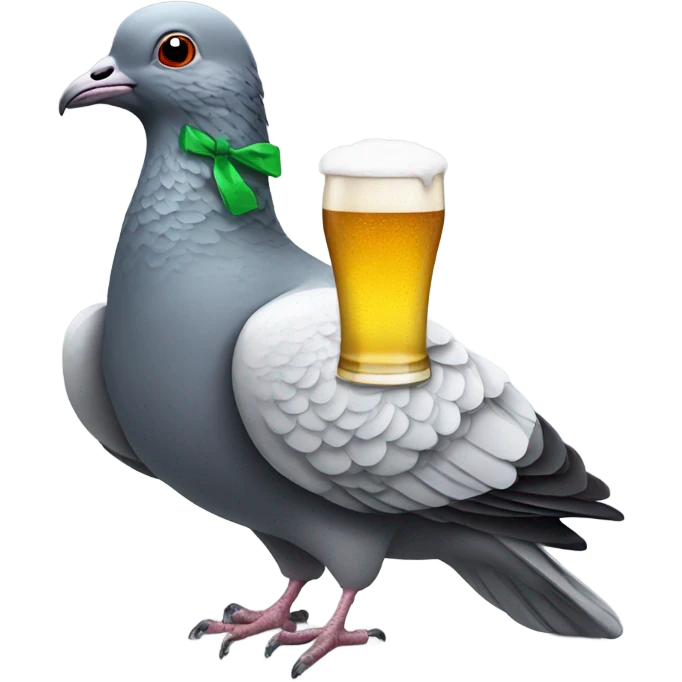 Pigeon with a beer emoji