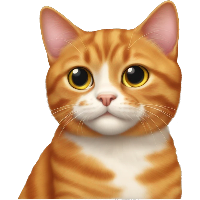 Scotch fold ginger cat and small tricolour kitty emoji