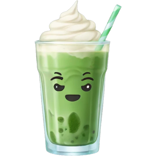 iced matcha latte in a glass emoji
