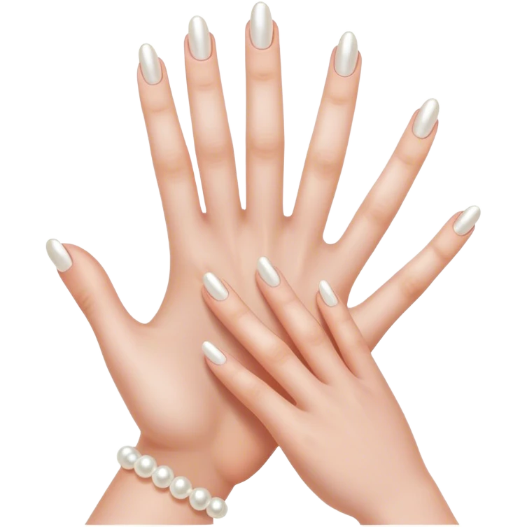 beautiful realistic female hand with five fingers with pearl manicure emoji