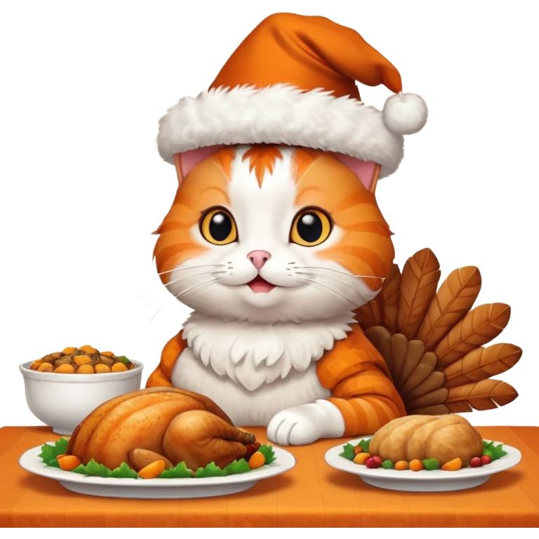 Thanksgiving turkey cat emoji