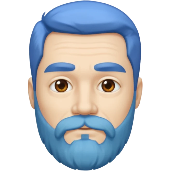 Middle-age, male, white skin, blue hair and blue beard emoji