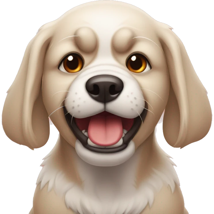angry dog with red band on his neck emoji