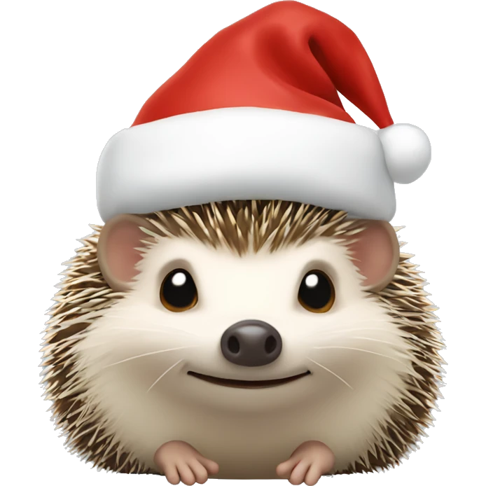 hedgehog in Santa’s hat emoji