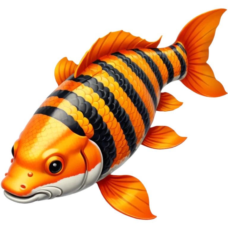 Koi-Fish with tiger stripes on it emoji