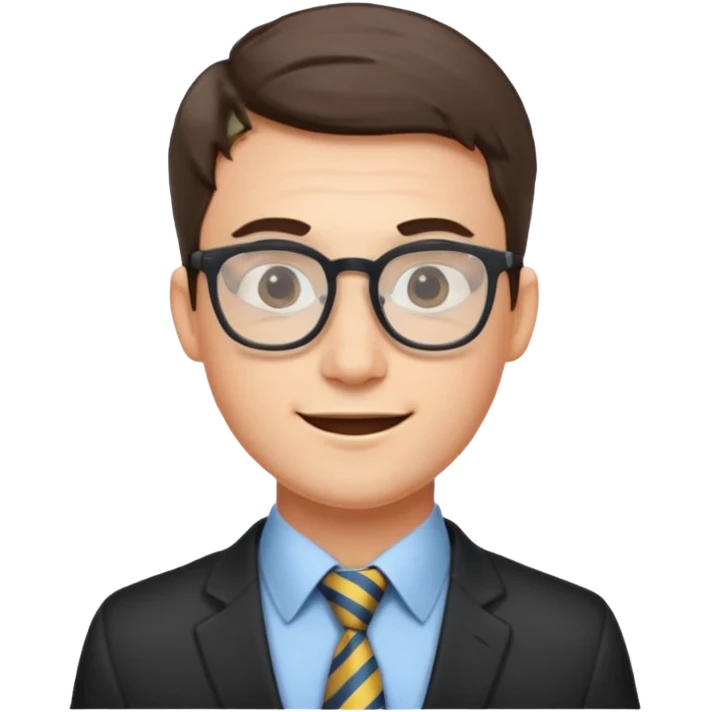 An outgoing marketer male in his late 20s, bespectacled and cheerful image emoji