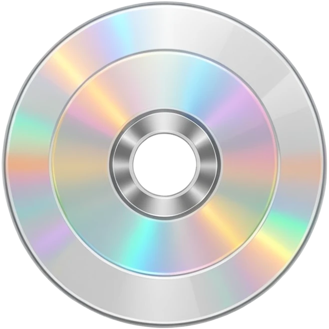 белый светящийся CD-диск, no background emoji