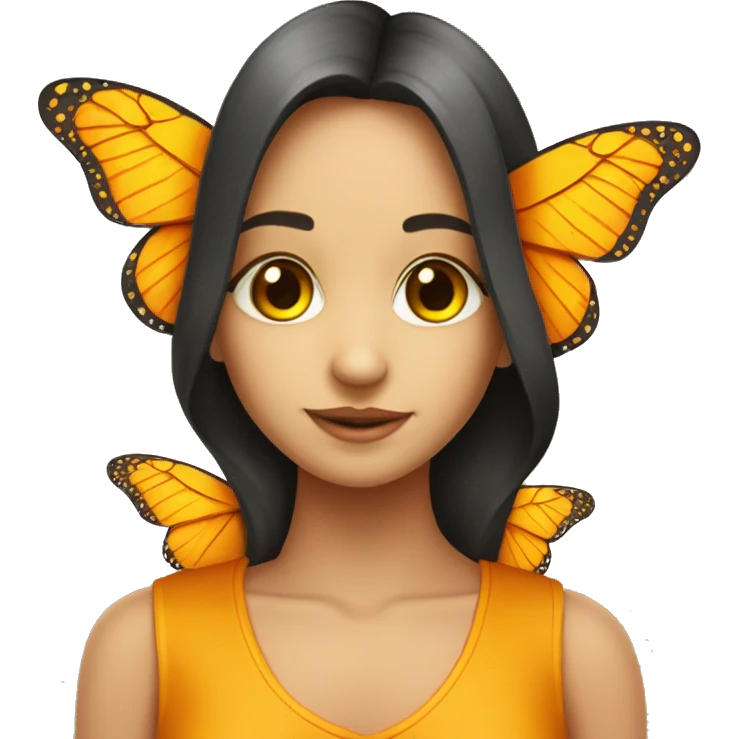 Borboleta laranja com amarelo  emoji