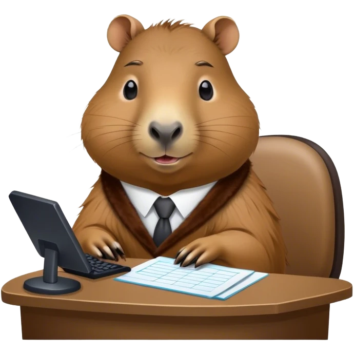 Capybara working as a receptionist emoji