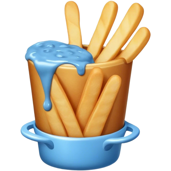 ￼ a fry with blue sauce emoji