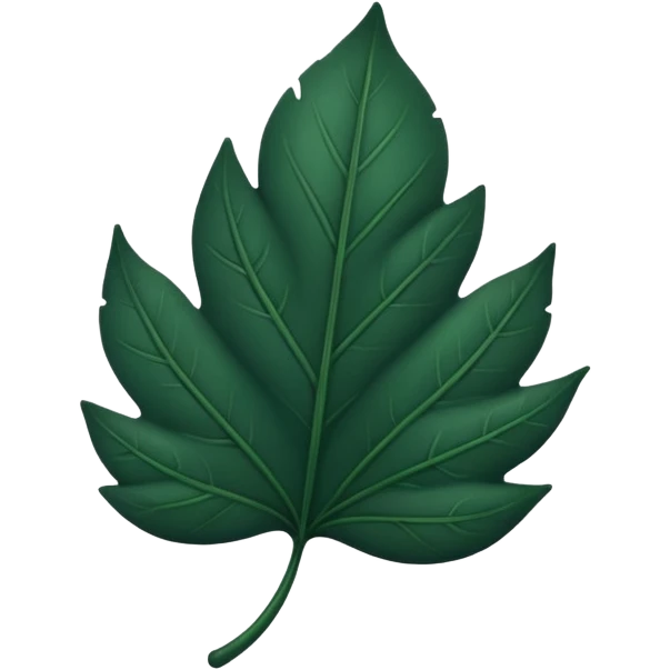 create a simple leaf illustration with a dark green gradient as the background. this will become an icon for a mobile app emoji