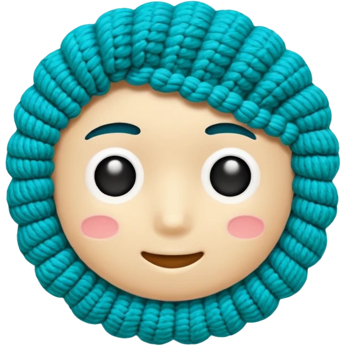 novelo de crochê na cor ciano emoji