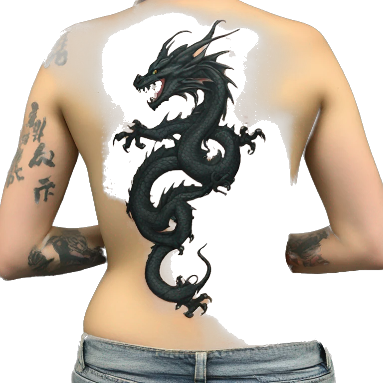 Dragon tattoo on the back emoji