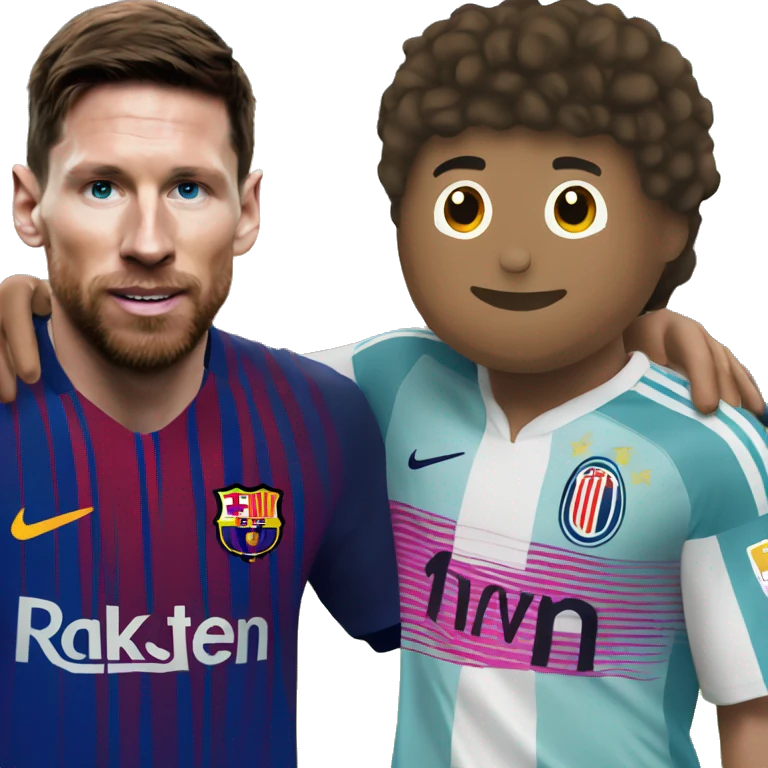 Leo Messi avec mbappe sur un âne  emoji