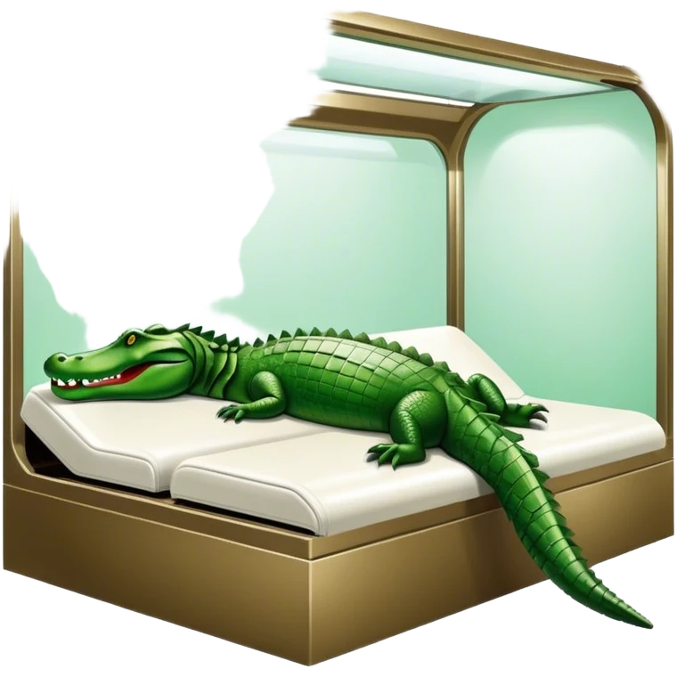 Alligator in a tanning booth emoji
