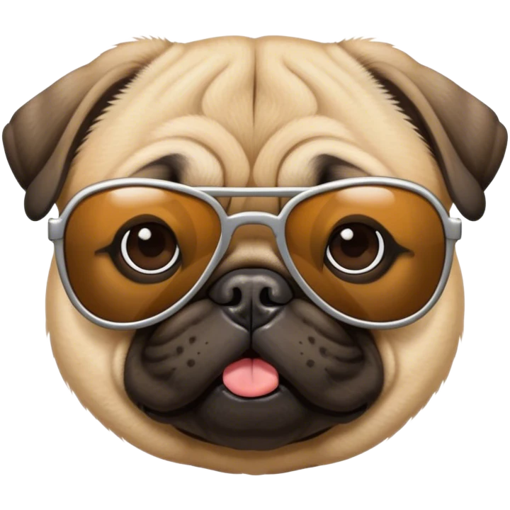 Pug dog wearing sunglasses  emoji