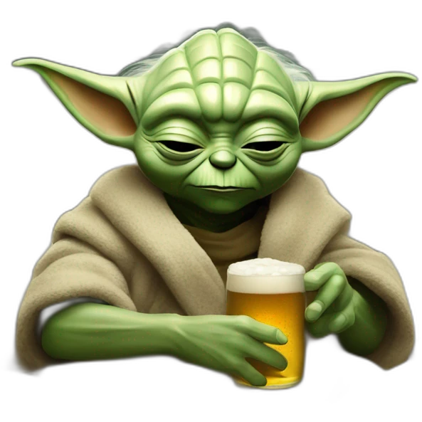 Yoda Wo Sleep with à brer on his hea master yoda who sleeps with a beer on his head emoji
