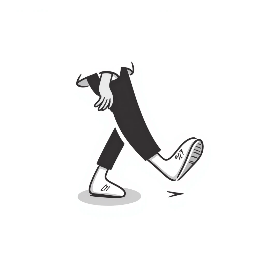 smiling leg hand drawn doodle emoji