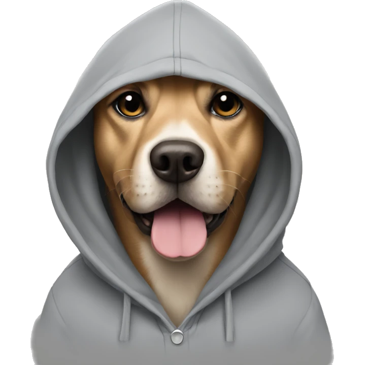 Dog wearing hoodie emoji