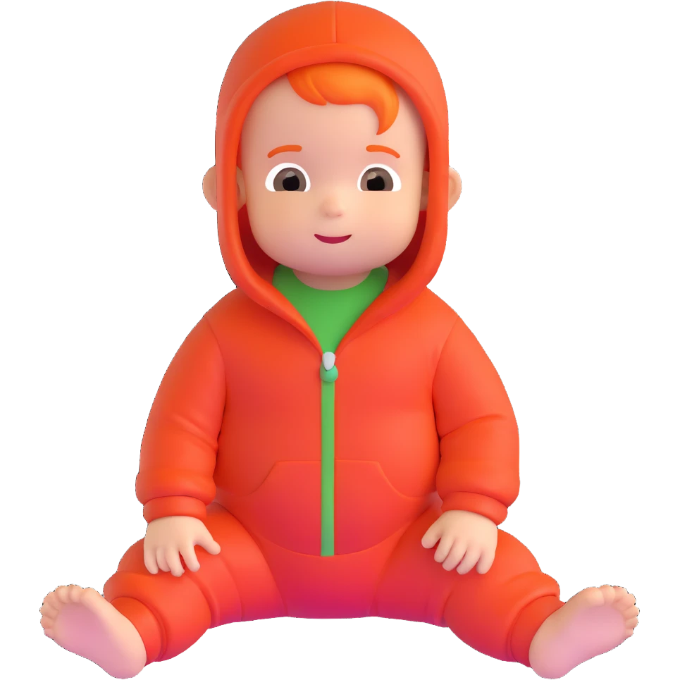baby Jack Jack from The Incredibles with orange hair in red onesie emoji